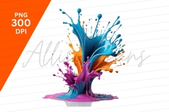 Colorful Paint Splash Isolated On White Background Product Image 1