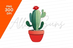 Cactus With Red Flower Clipart Png Product Image 1