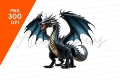 Majestic Blue Dragon With Open Wings Clipart Png Product Image 1