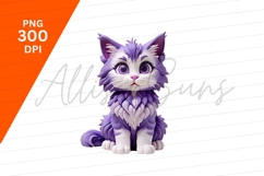 Adorable Purple Cat Clipart Png Cute Cartoon Style Product Image 1