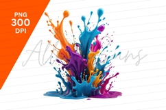 Abstract Colorful Paint Splash Clipart Png Product Image 1
