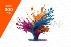 Colorful Paint Splash Abstract Clipart Png Product Image 1