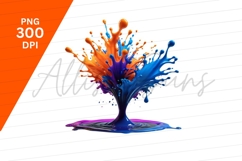 Colorful Paint Splash Isolated On White Background Product Image 1