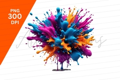 Colorful Paint Explosion Clipart Png On White Background Product Image 1