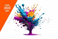 Paint Splash Clipart Png Blue Orange Purple Product Image 1