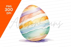 Watercolor Easter Egg Illustration Clipart Png Product Image 1
