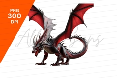 Black And Red Dragon Clipart Png Product Image 1