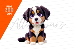 Cute Cartoon Bernese Mountain Dog Clipart Png Product Image 1