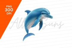 Isolated Blue Dolphin Vector Illustration Clipart Png Product Image 1