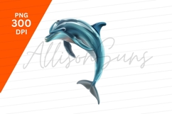 Dolphin Leaping Illustration Clipart Png On White Product Image 1