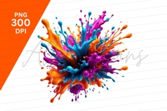 Colorful Paint Splash Isolated Clipart Png