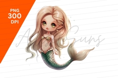 Adorable Cartoon Mermaid Character Clipart Png