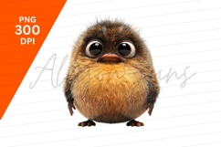 Cartoon Fluffy Bird Isolated Clipart Png Product Image 1