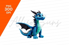 Cute Blue Dragon Clipart Png Isolated Product Image 1
