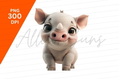 Adorable Cartoon Piglet Clipart Png Illustration Product Image 1