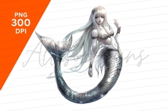 Silver Haired Anime Mermaid Clipart Png