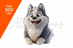 Cartoon Husky Dog Isolated Clipart Png Image Product Image 1