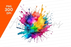 Watercolor Paint Splash Isolated Clipart Png Product Image 1