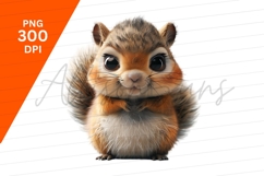 Cute Squirrel Cartoon Illustration Isolated On White Product Image 1