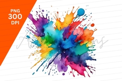 Vibrant Watercolor Paint Splash Clipart Png