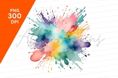 Watercolor Paint Splash Illustration Clipart Png Product Image 1