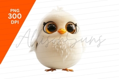 Adorable White Chick Bird Clipart Png