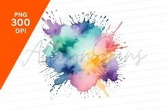 Watercolor Paint Splash Abstract Art Clipart Png Product Image 1