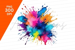 Colorful Paint Splatter Design On White Background Product Image 1
