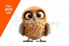Cartoon Owl Big Eyes Isolated Image PNG Product Image 1