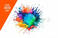 Vibrant Watercolor Paint Splash Clipart Png Product Image 1