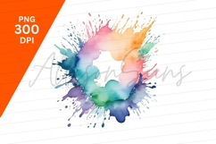 Watercolor Circle Splash With Pastel Colors PNG Product Image 1