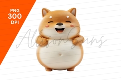 Cheerful Shiba Inu Cartoon Character Isolated Clipart Product Image 1