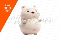 Cute White Bear Illustration Isolated Clipart Png Product Image 1