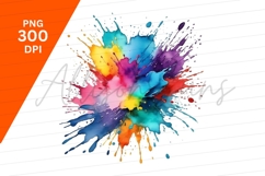 Watercolor Paint Splash Isolated Clipart Png Product Image 1