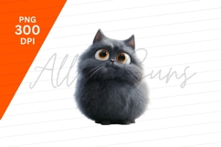 Cartoon Gray Cat With Big Eyes Clipart Png Product Image 1