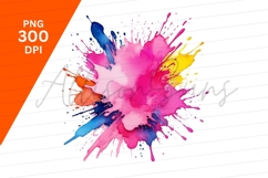 Vibrant Colorful Paint Splatter Clipart Png Design Product Image 1
