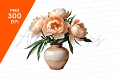 Peonies In Vase Clipart Png Product Image 1