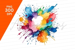 Watercolor Paint Splash Circle Clipart Png Product Image 1