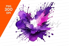 Purple And Pink Paint Splash Clipart Png Product Image 1