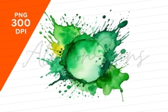 Green Watercolor Circle Clipart Png Element Product Image 1