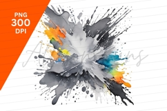 Colorful Paint Splashes Clipart Png Illustration Product Image 1