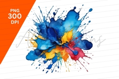 Colorful Watercolor Paint Splash Clipart Png Product Image 1