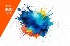 Vibrant Watercolor Splash Clipart Png Design Product Image 1