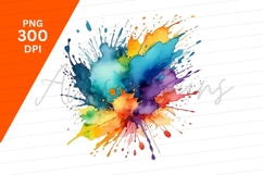 Abstract Watercolor Splash Clipart Png Illustration Product Image 1