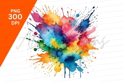 Colorful Watercolor Paint Splash Clipart Png Product Image 1