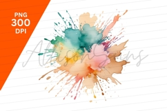 Watercolor Splash Clipart Png Isolated Illustration Product Image 1