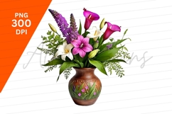 Vase With Beautiful Flowers Clipart Png Product Image 1
