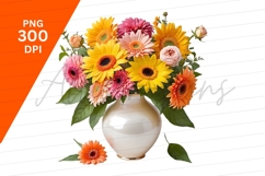 Floral Bouquet In Vase Clipart Png Product Image 1