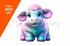 Adorable Colorful Cartoon Cow Clipart Png Product Image 1