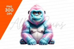 Cartoon Gorilla Colorful Fur Clipart Png Product Image 1